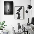 Современный Черный и белый Рисунок абстрактная живопись холст картины стены искусства печать плакатов картина декоративный Рисунок Гостиная домашний декор