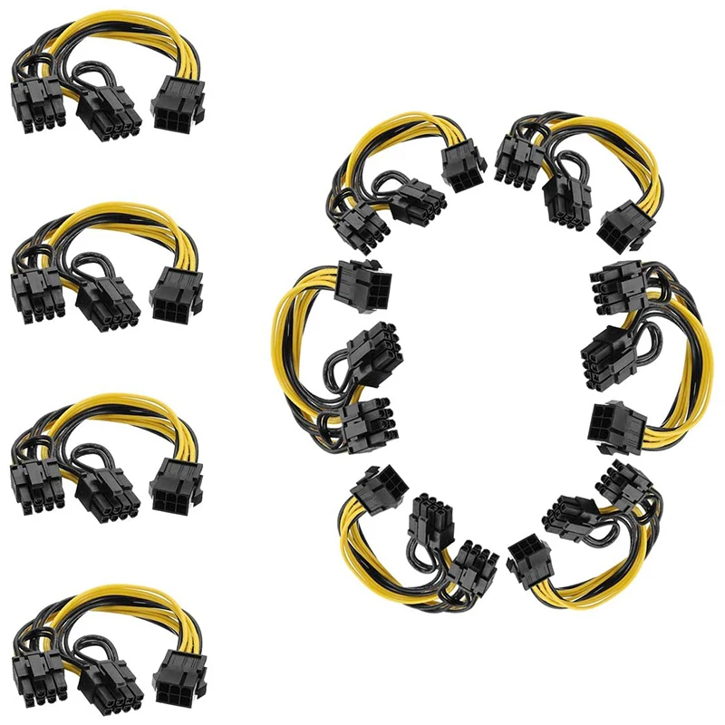 

10 шт. 6-контактныйб двойной PCIe 8 Pin (6 + 2) Изображение карта PCI Express Мощность адаптер GPU VGA y-разветвитель кабель-удлинитель для добычи полезных ис...