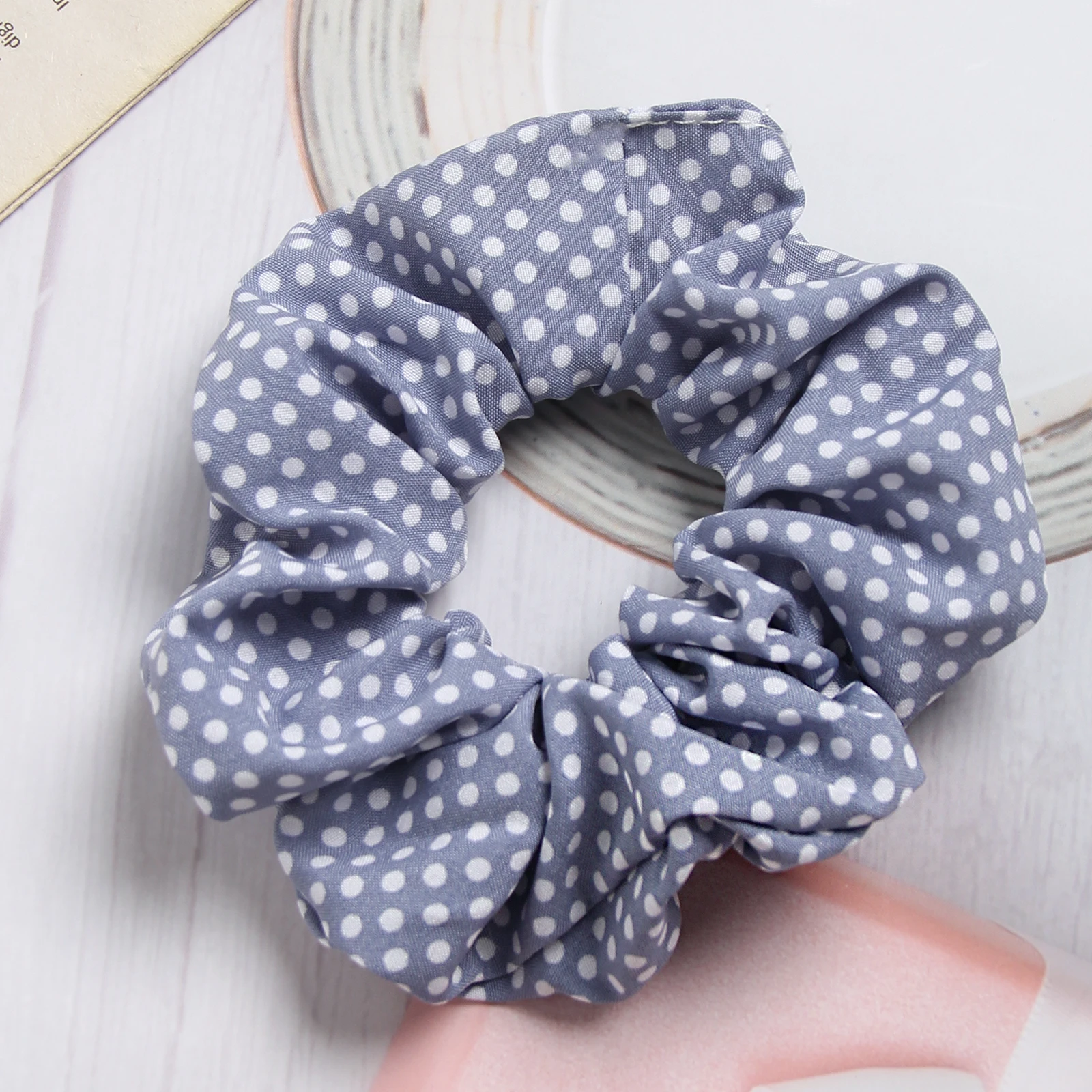 1 шт. шифоновая резинка для волос в горошек