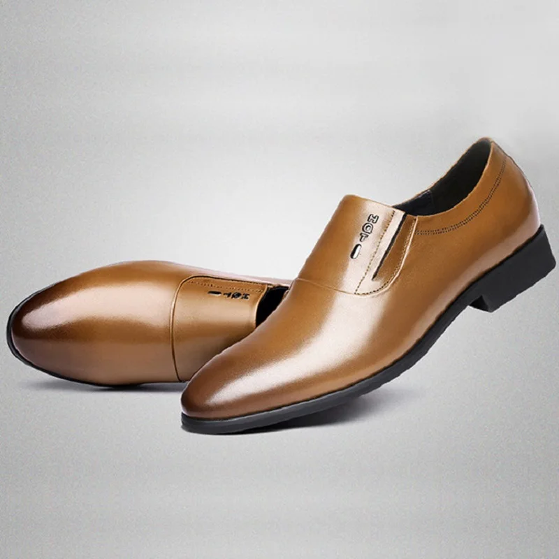 

Fashion Pointed Toe business Dress Shoes Men Loafers Leather Oxford Shoes for Men Formal Mariage slip on Wedding party Shoes