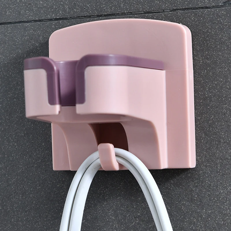 

Wall-mounted Hair Dryer Holder Bathroom Hairdryer Hook Home ABS Storage Shelf