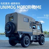 new 132 diecast alloy model car military vehicle unimog motorhome miniature off road rv metal for children gifts christmas toys