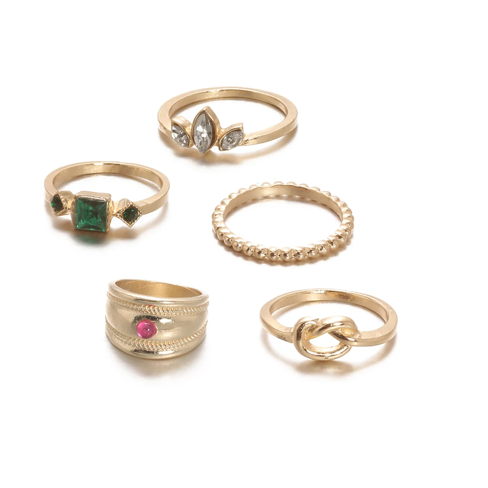 5 шт./компл. модные женские туфли кольца в виде геометрических фигур белого и