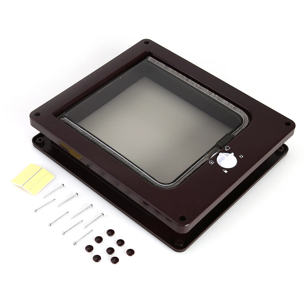 

4 Way Lockable Pet Dog Cat Kitten Door Security Flap Door ABS Plastic Pet Door Pet Gate Door Kit Cat Dogs Flap Doors