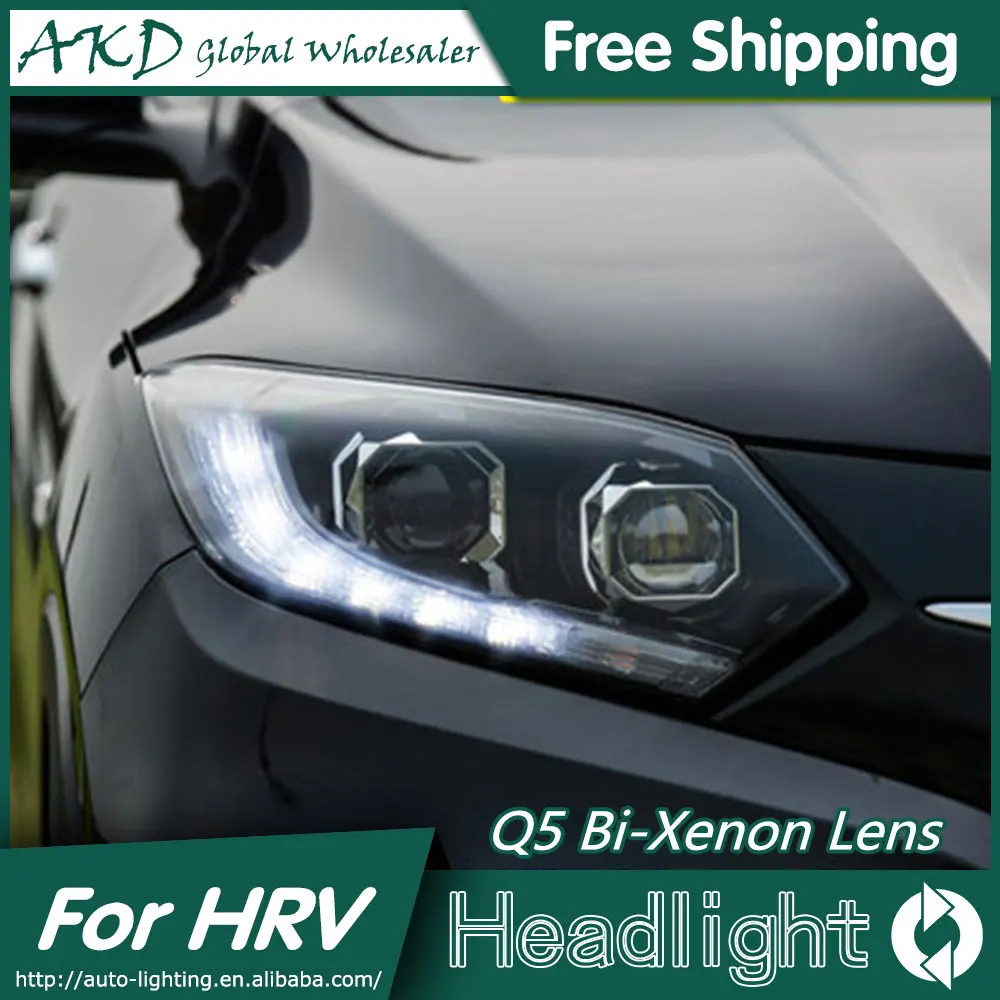 AKD автостайлинг для HRV фары 2014-2016 светодиодный ные DRL Биксеноновые линзы дальний