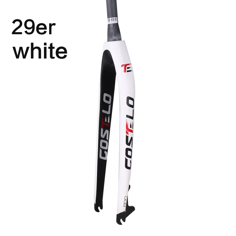 29er white Costelo углеродная вилка mtb 26/27,5/29er 650B для горных велосипедов жесткая вилка для велосипедных частей велосипеда передняя дисковая вилка rock shox - Цвет: 29er white