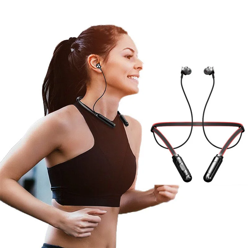 Bluetooth гарнитура с креплением на шею беспроводная спортивная Гарнитура для