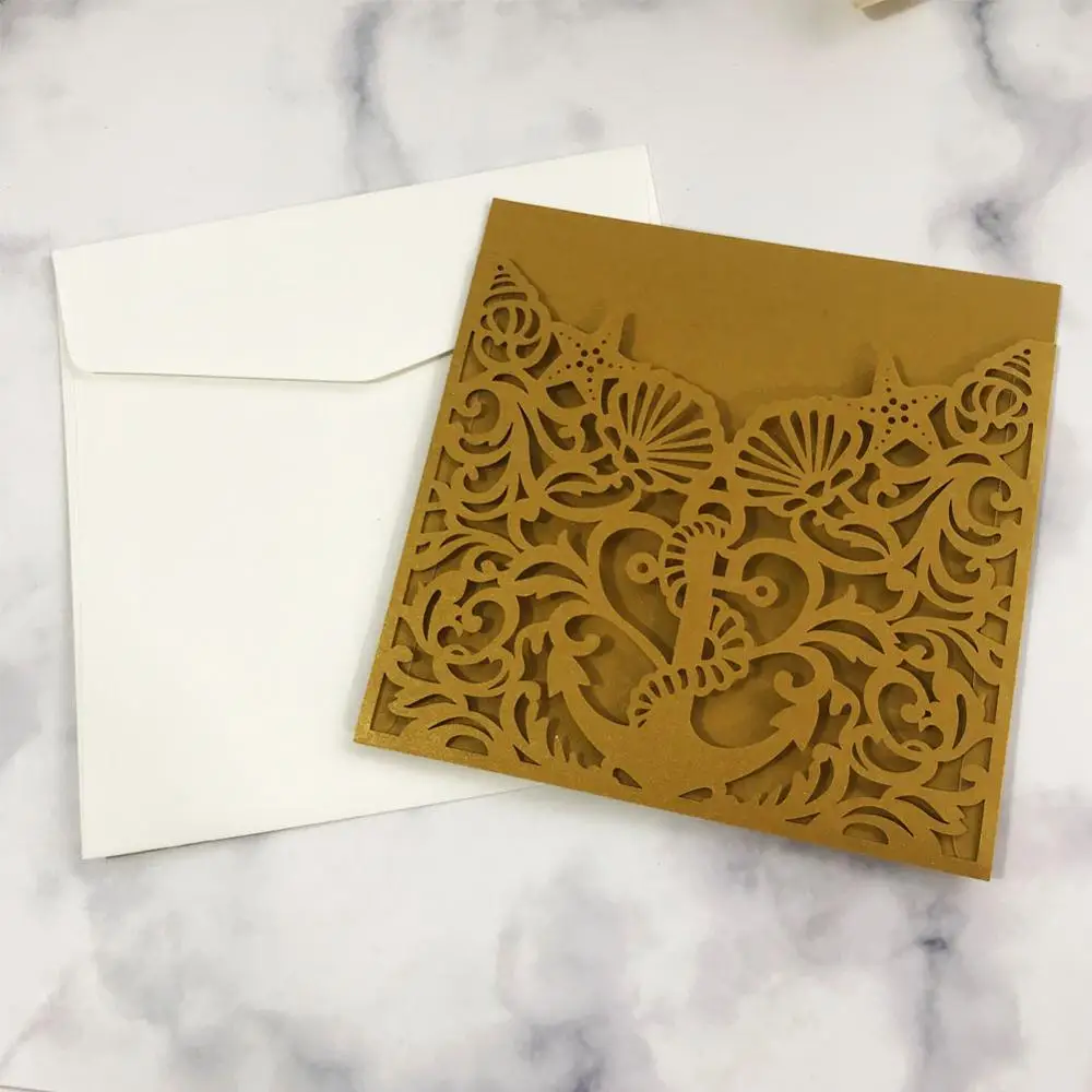100pcs laser cut Sea Horse Wedding invitation cards Birthday Party place seat name Baby shower party Table decoration | Дом и сад