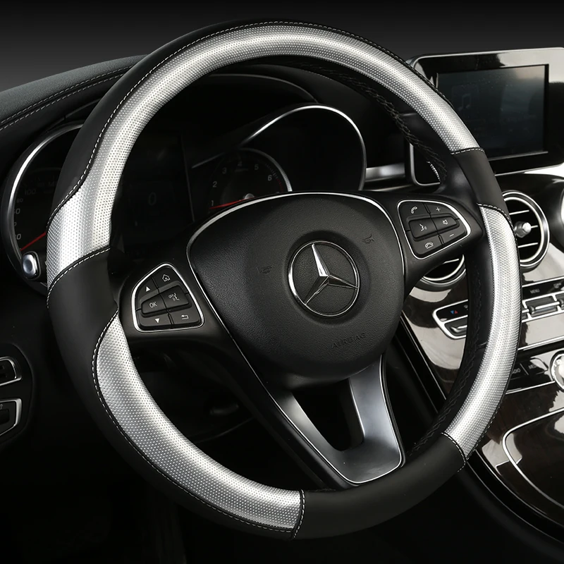

DERMAY Car Steering Wheel Cover Fashion Women Lady PU Leather for 37-38cm Steering Wheel Auto Interior Accessories