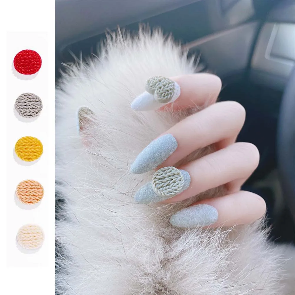 

20 Pieces of Acrylic Resin Sweater Pattern Buckle Small Fresh Red Love Circle Net Red Japanese 3D DIY Nail Decoration