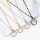 Ожерелья с буквой арабского инициала на заказ, ювелирные изделия с кристаллом CZ, алфавит для женщин, Золотая подвеска из нержавеющей стали, персонализированные ювелирные изделия