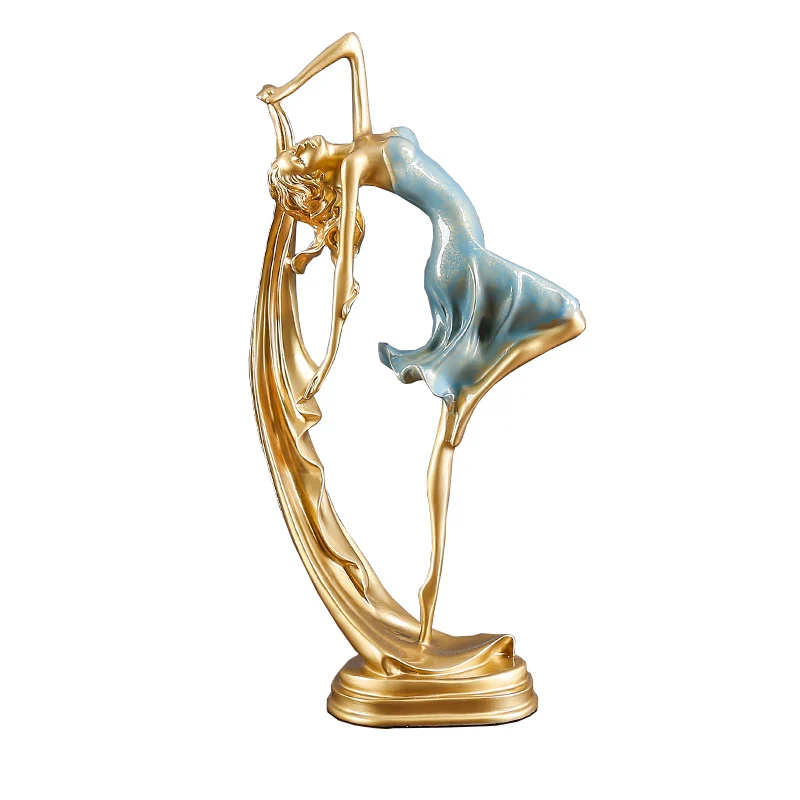 

Home Decor Yoga Ribbon Dancing Girl Sculpture Modern Nordic Style Room Decoration Resin Crafts Graceful Dancer Statue Ornaments