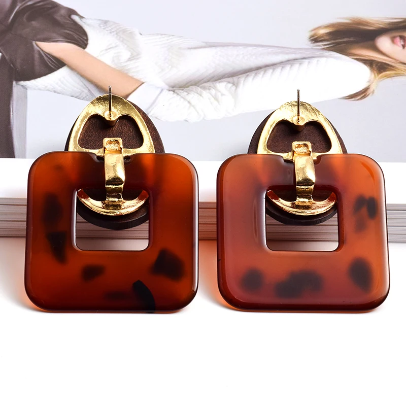 Женские акриловые серьги-подвески геометрический дизайн бижутерия модные