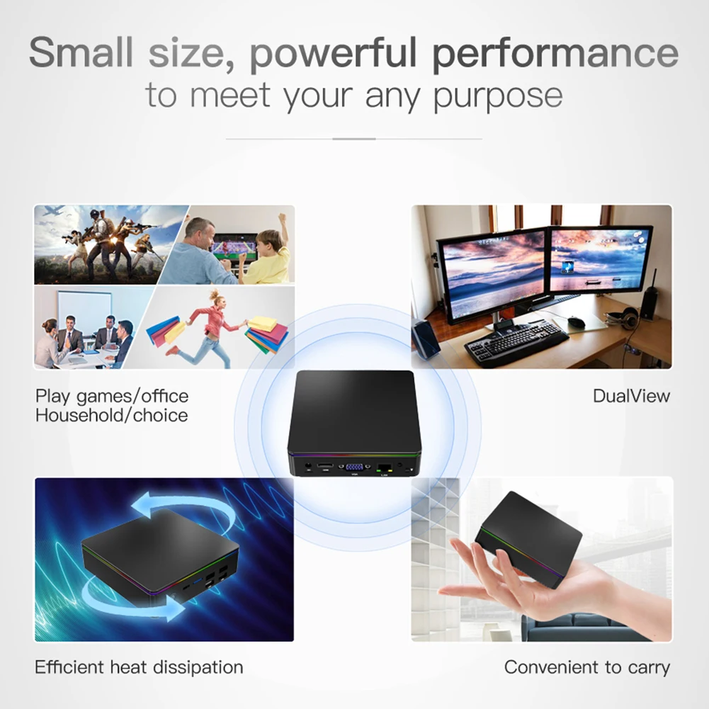 

T95 P1 Mini PC Windows 10 Cherry Trail Z8350 Quad Core 4GB RAM 64GB ROM 2.4G 5G WiFi Bluetooth Desktop Computer Smart TV Box