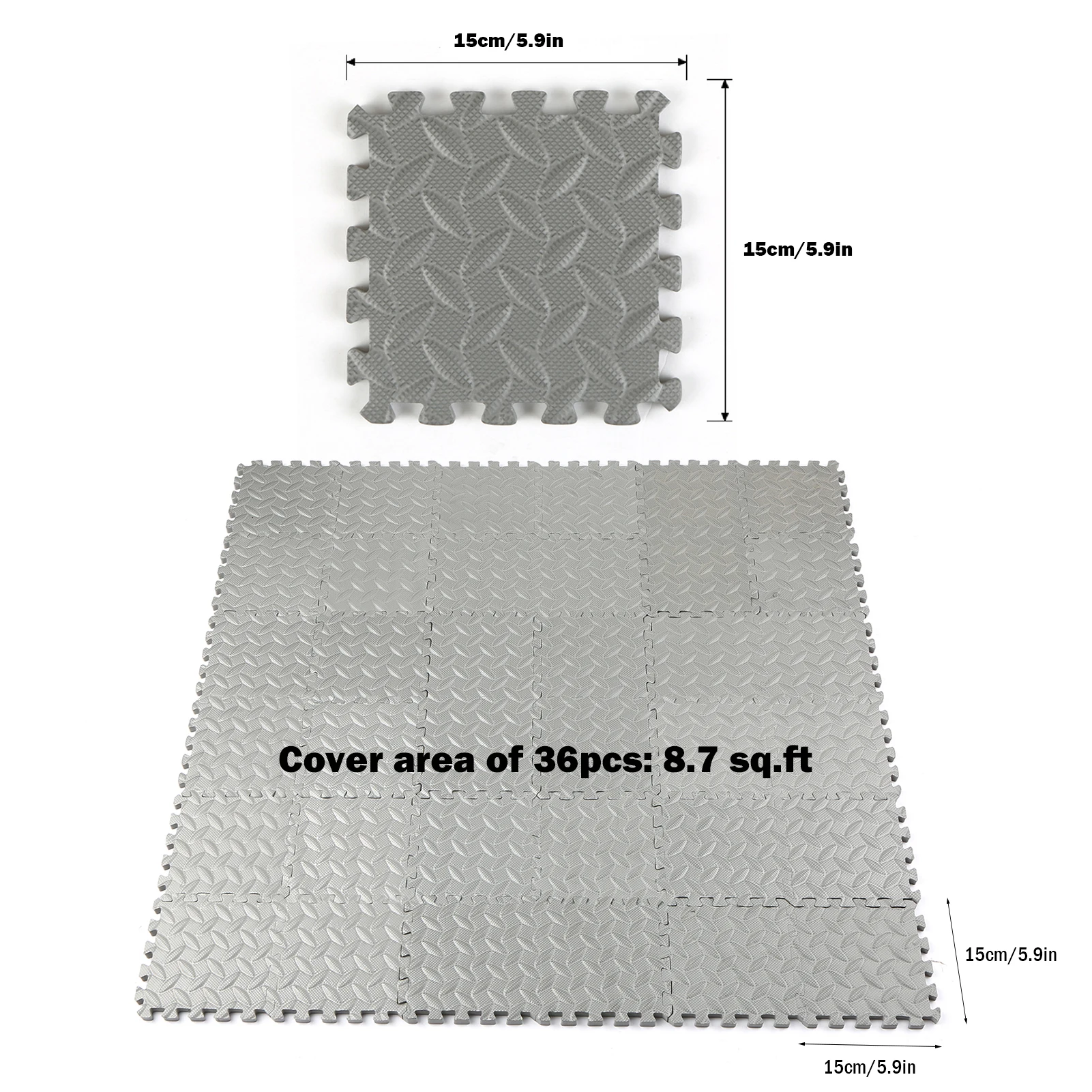 

36PCS 15*15*1cm Thicken Floor Mat Protective EVA Cushion Anti-slip Foam Exercise Mat for Indoor