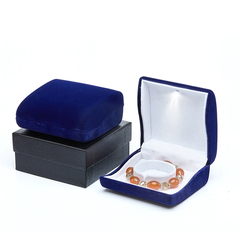 Factory Price High Quality Velvet Jewelry Box Storage Organizer LED Bangle Bracelet Case | Украшения и аксессуары