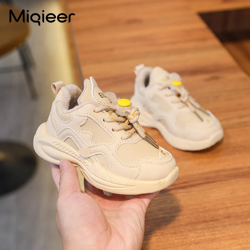 Kids Sneakers Baby Boys Girls Casual Shoes Non Slip Warm Short Plush Soft Sole Outdoor Walking Running Sports Shoes Size 21-30
