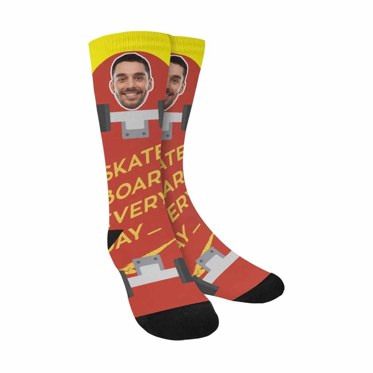 

Custom Face Skateboard Sublimated Crew Socks