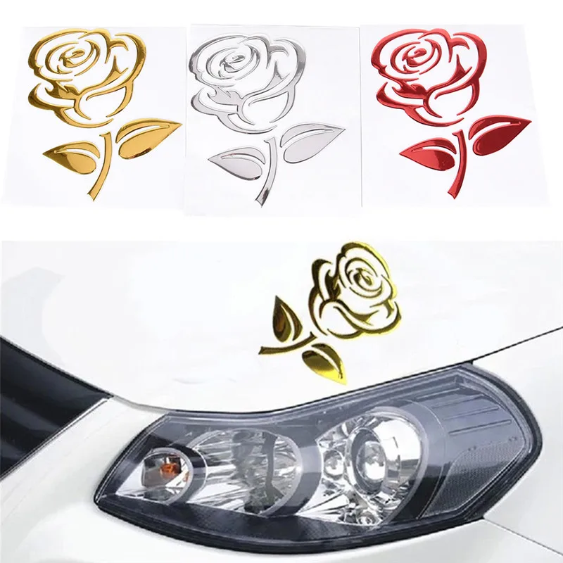 

1PC Creative 3D Cutout Rose Auto Sticker Body Decor Flower Car Sticker Universal