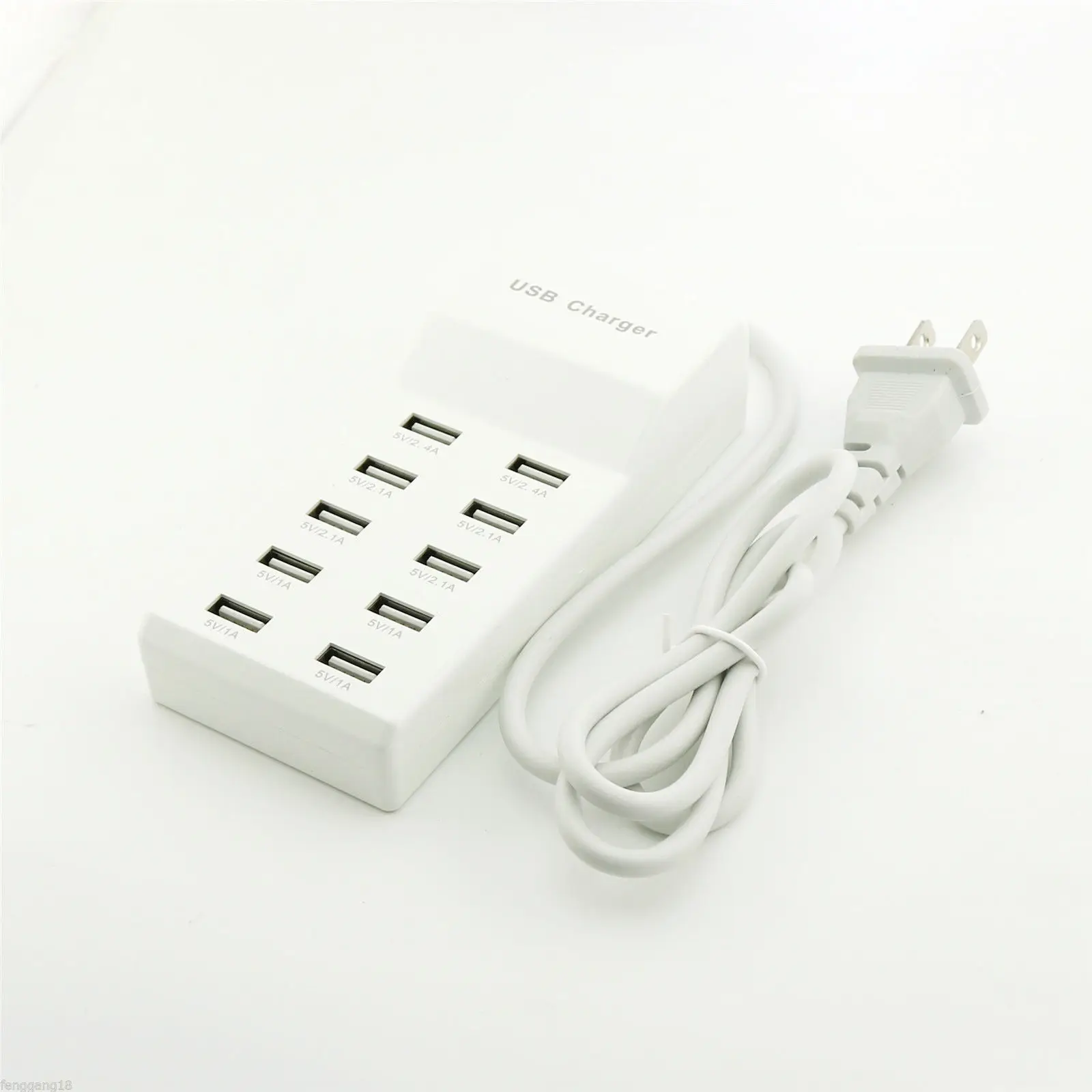 

1pcs US/EU 10 Port Fast USB Charging Power Strip Adapter Wall Travel Desktop Charger Hub