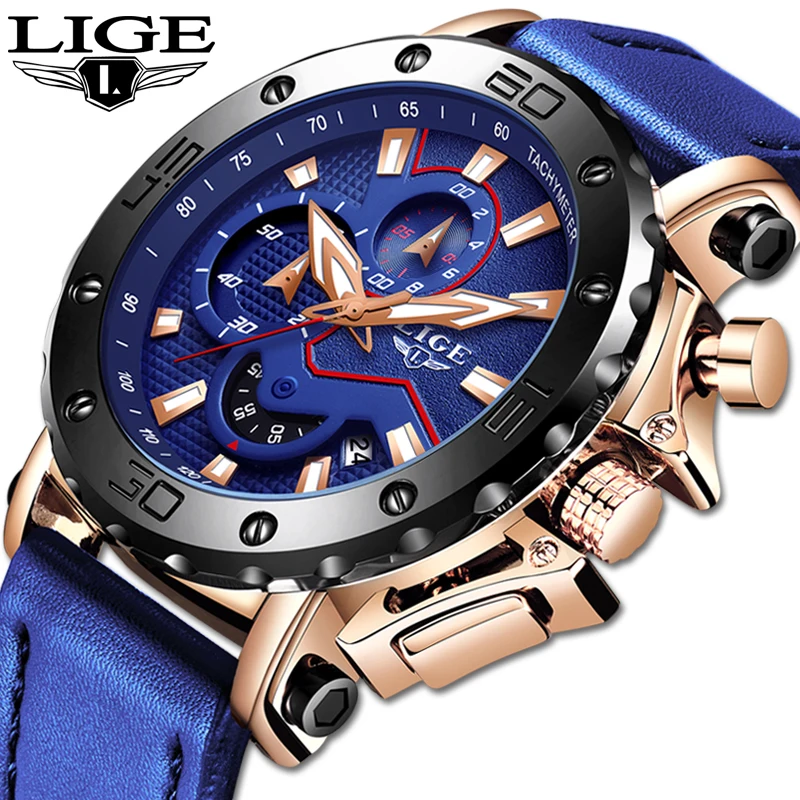 Relogio Masculino 2019 наручные часы lige люксовый бренд Мужские Аналоговые кожаные