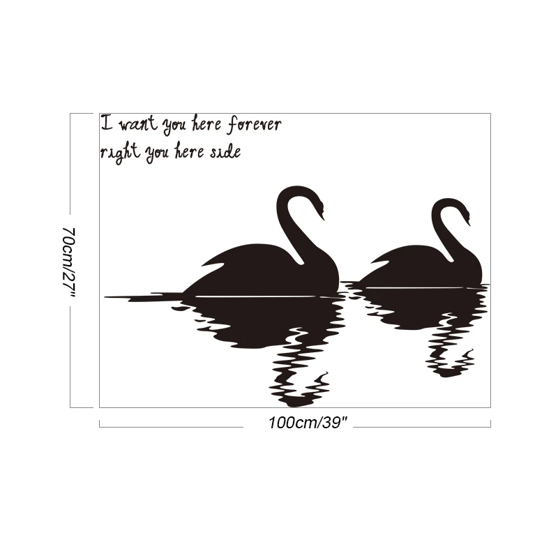 

Creative Swan Lake Wall Stickers Home Decor Living Room Sofa TV Backdrop Decal Bedroom Wall Decor PVC Art Murals