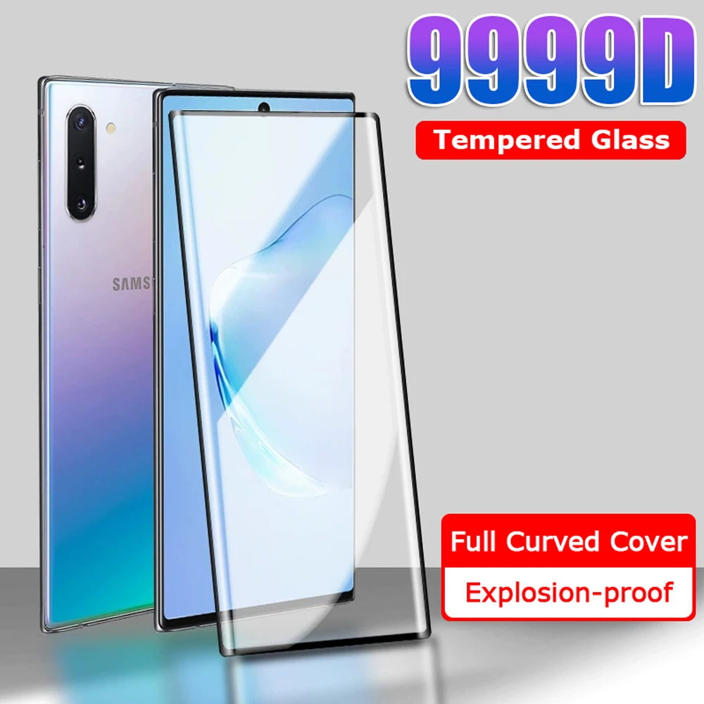 Закаленное стекло с полным покрытием для samsung galaxy note 8 9 10 plus pro lite защита экрана