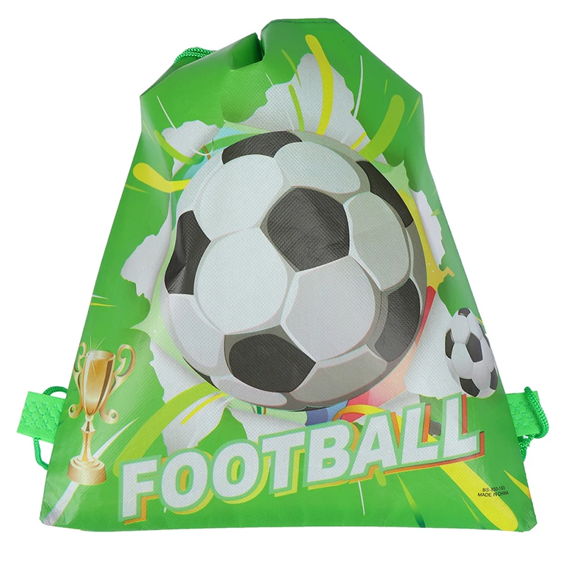 Мода зеленый 5 шт Футбол Drawstring сумки дети мальчик сувениры нетканые ткани рюкзак