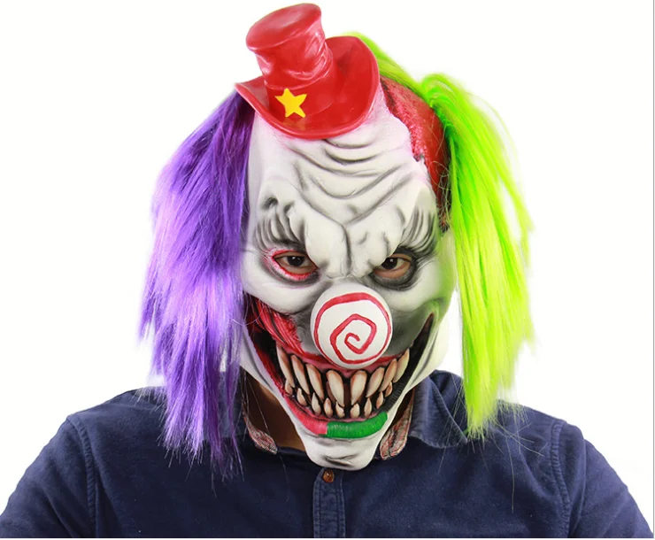 

Environmental Latex Mask scary clown mask Halloween performance prop Masquerade Party Cosplay mask Carnival a0277