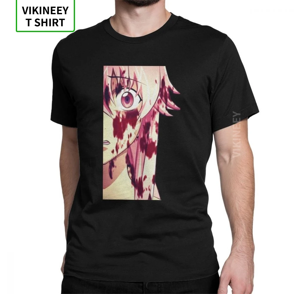 Футболка Yuno мужская с рисунком 100% хлопок Mirai Nikki Gasai Аниме Манга будущее молочные