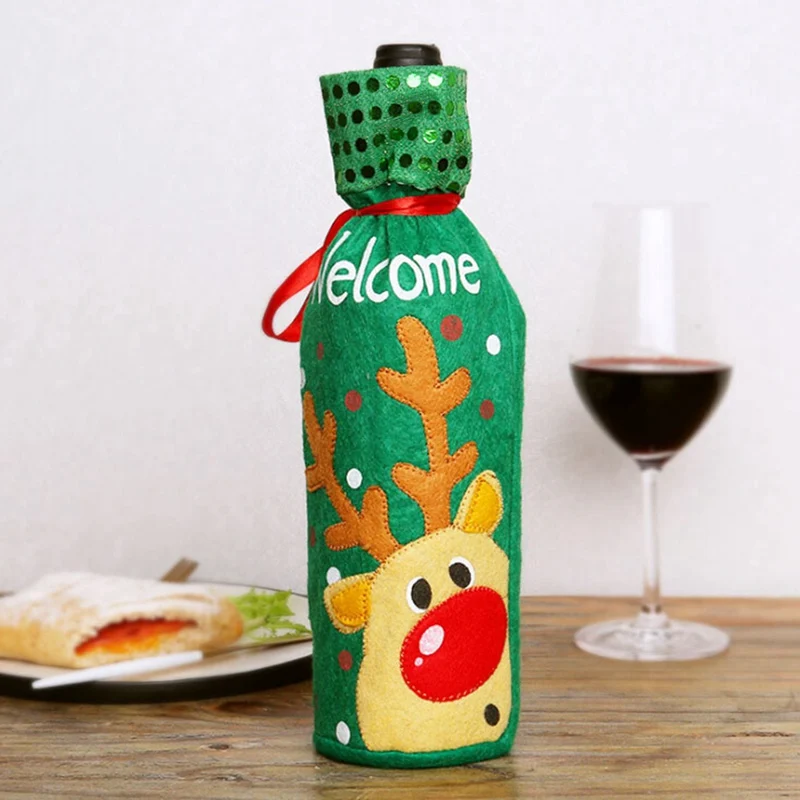 Рождество крышка для бутылки с красным вином уникальный Рождественская бутылка