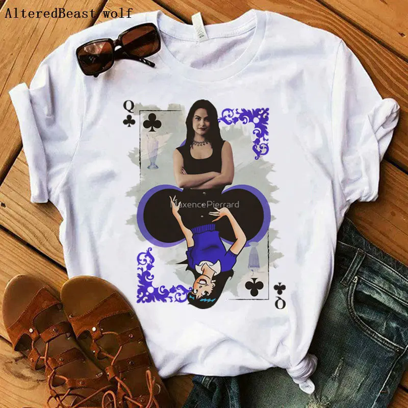 

Riverdale t shirt Women harajuku vogue style cartoon print short sleeve riverdale tshirt female white clothes shirt o-neck Tops