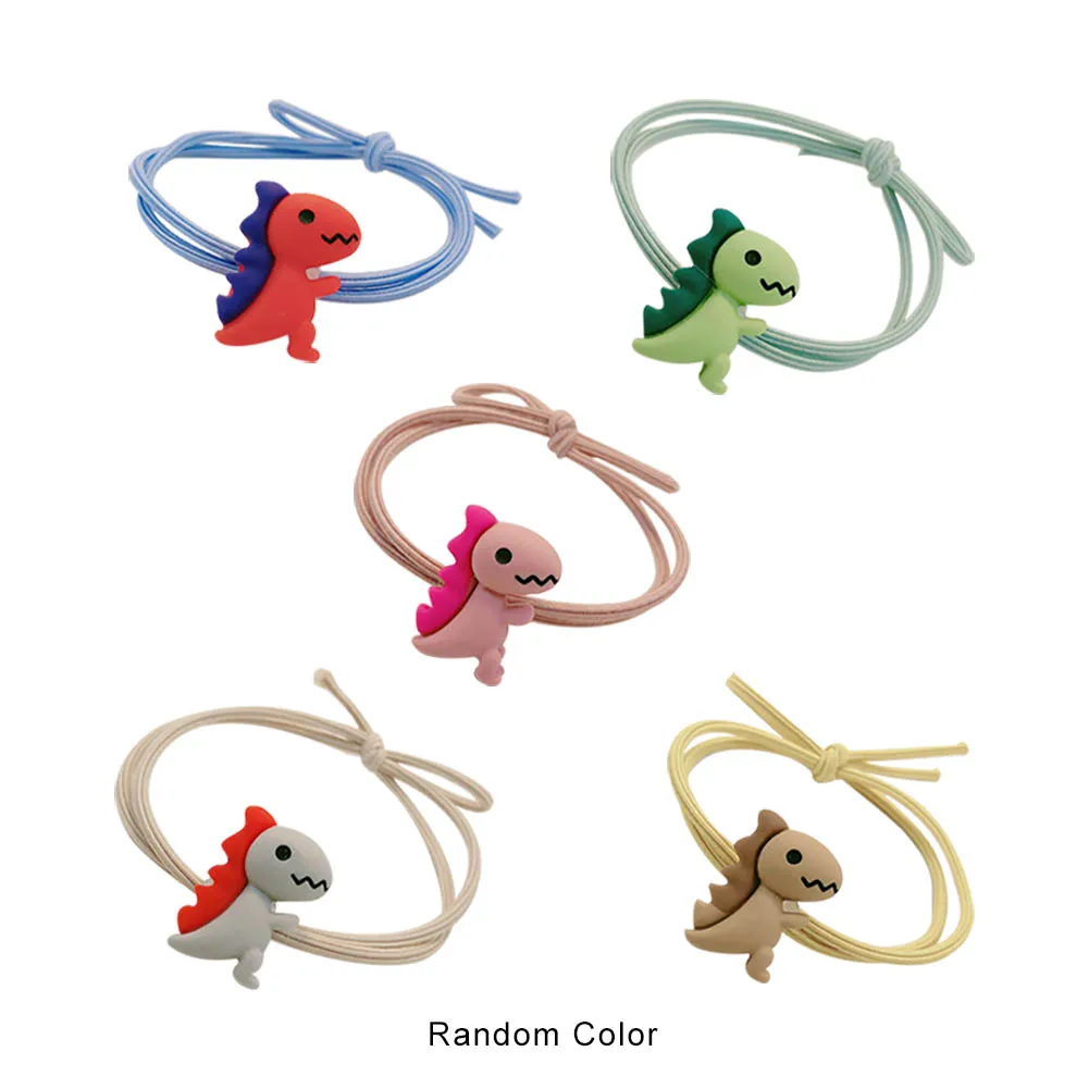 

Hair Ring Ponytail Hair Rope Candy Color Rubber Band Cute Little Dinosaur Animal Hair High Elastic Girl Woman Hair Accessories