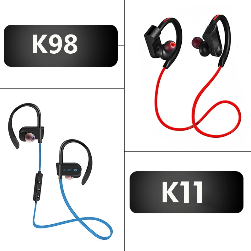 K98 Bluetooth наушники беспроводные наушники bluetooth Спортивная гарнитура стерео бас наушники с микрофоном для телефона