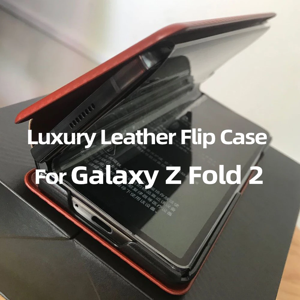 

Galaxy Fold 2 Case Case for Galaxy Z Fold2 5G Leather Flip Case Mobile Phone Shell 2 Colors Optional New Arrivals