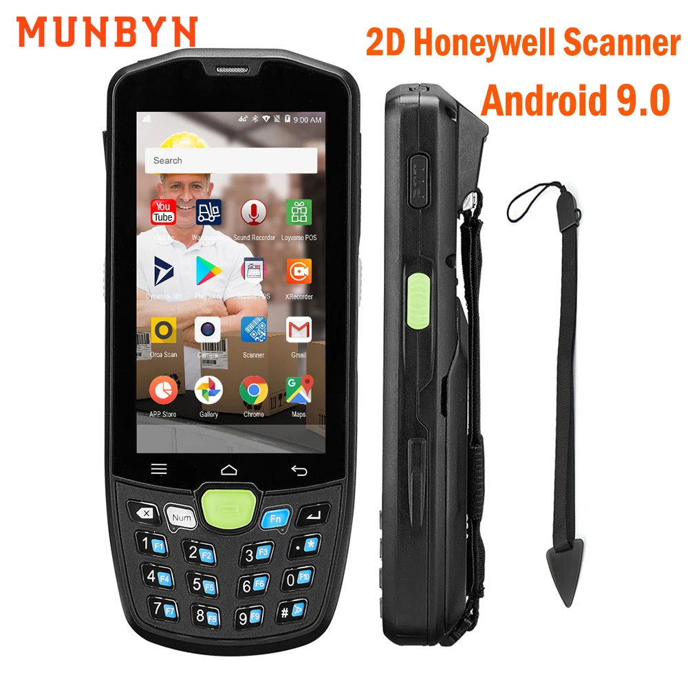 

MUNBYN Rugged Handheld PDA Android 9 Data Collector 2D Barcodes Scanner 4G WiFi PortableI Inventory POS Termimal QR Codes Reader