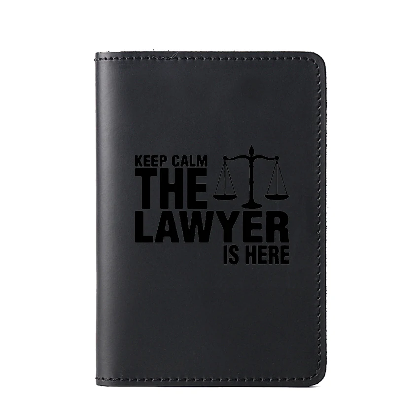 Black passport cover Keep Calm The Lawyer Is Here Обложка для паспорта держатели кредитных карт Дорожный Чехол кожаный бумажник кошельки для паспорта - Цвет: Black passport cover