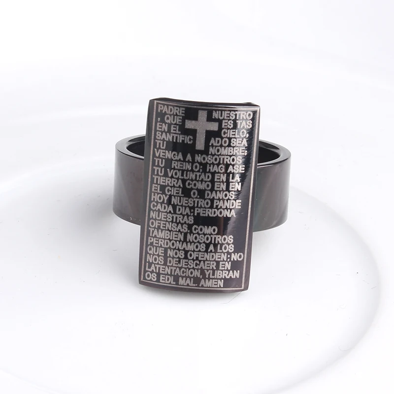 

wedding rings 8mm black shield Bible 316L Stainless Steel wedding rings for men women wholesale