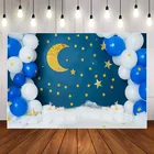 Mehofond фон для фотосъемки с изображением синего цвета и Золотой Луны и звезд шар Baby Shower вечеринка для мальчика день рождение, многоярусная юбка фон для студийной фотосъемки