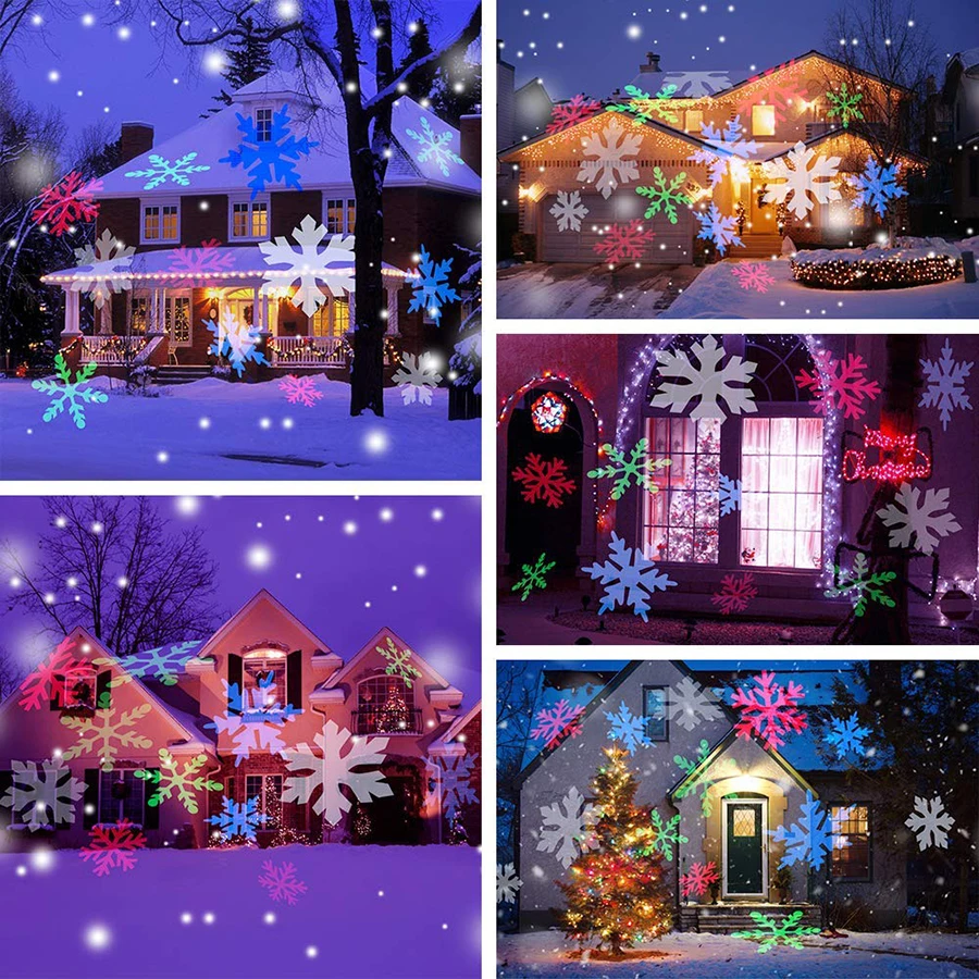

Waterproof Moving Snowfall Laser Projector Light Christmas Snowflake LED Stage Light For New year Party Outdoor Grarden Lamp