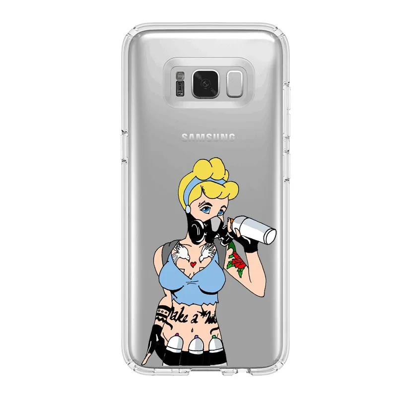 Мягкий ТПУ чехол для телефона с рисунком девушки панк жасмин принцесса SamsungNOTE10 S10