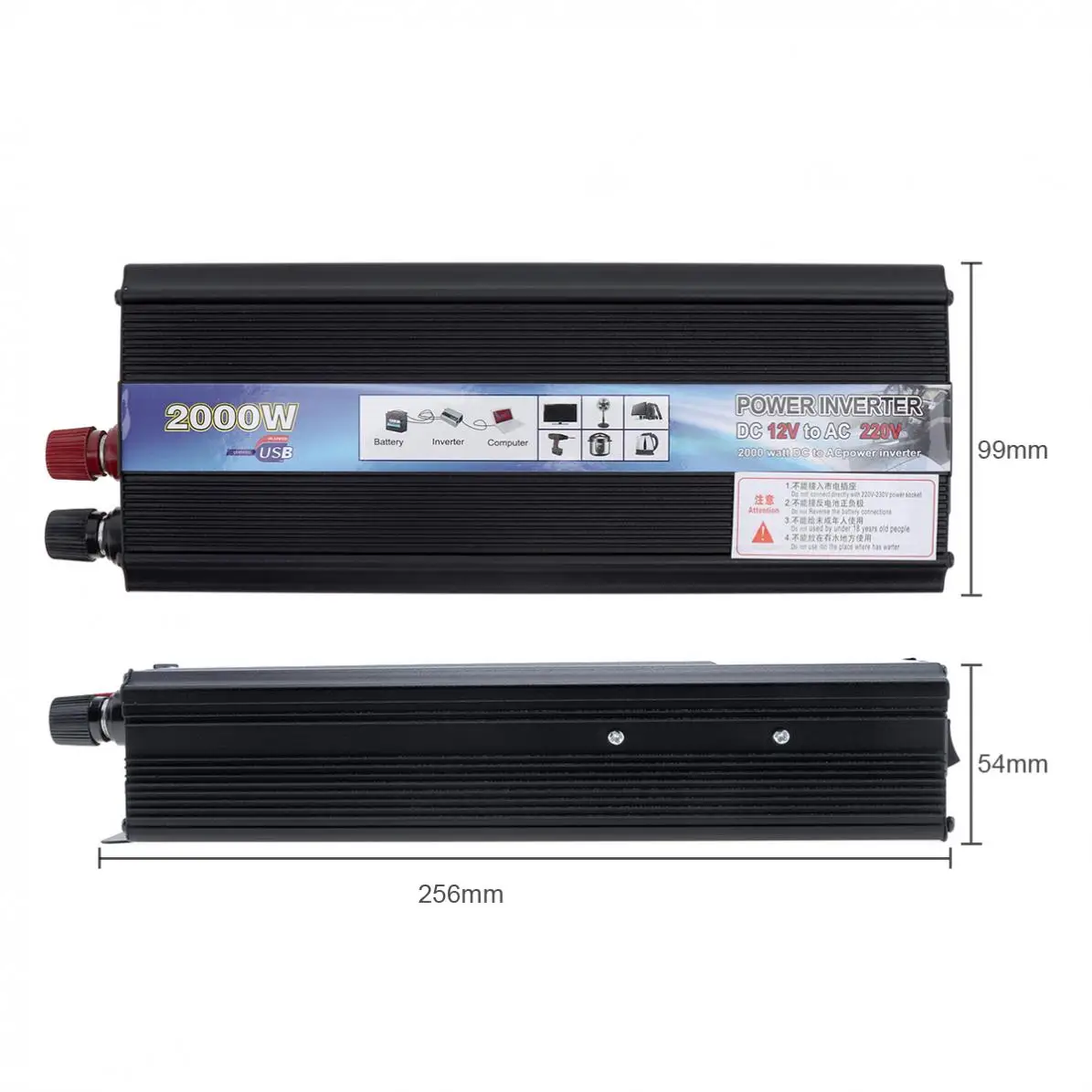 2000W DC 12V 24V to AC 220V 110V Aluminum Alloy Case Car Inverter Charger Converter Transformer with Vehicle Power Switches | Автомобили и