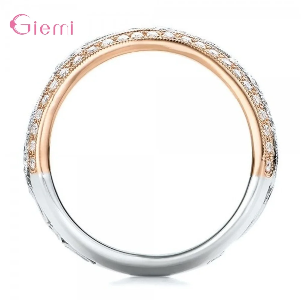 Роскошные женские модные ювелирные изделия кольца из настоящего серебра 925 пробы