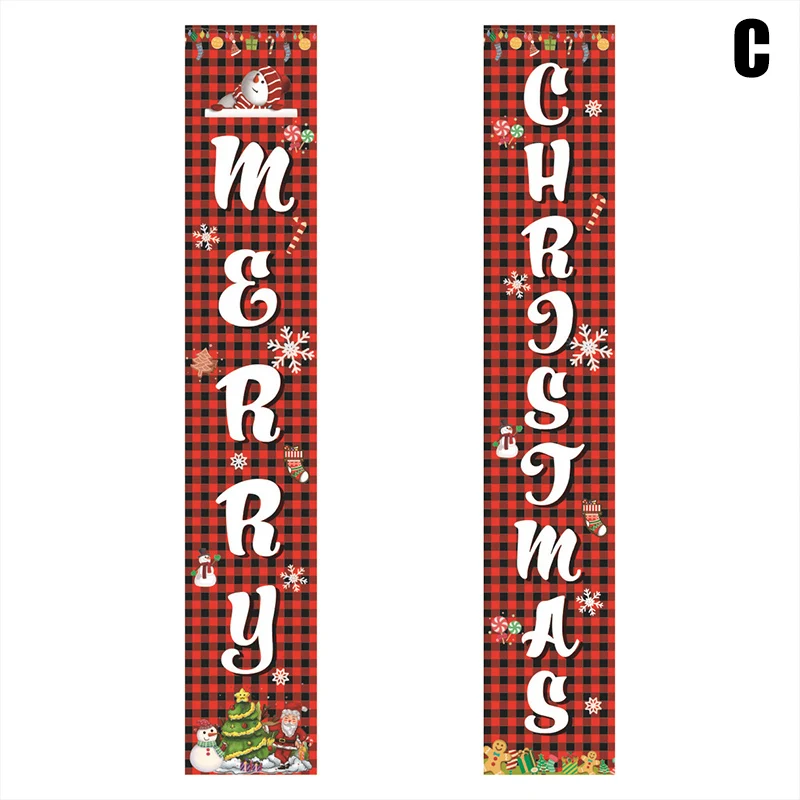 

Christmas Curtain Couplet Home Door Window Holiday Festive Decor Welcome Banner L5