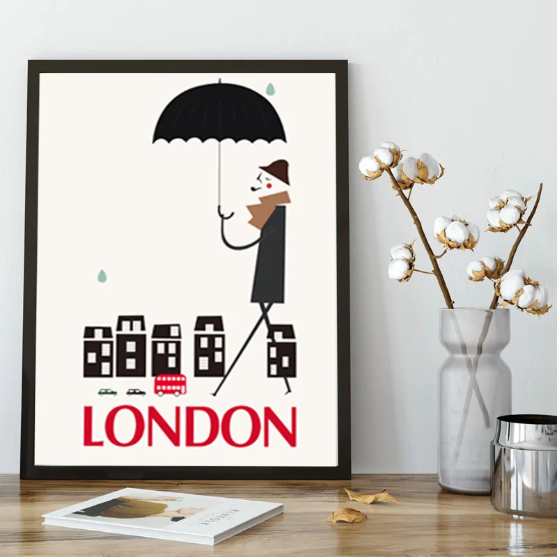 Hd Печать на холсте художественная живопись Нью Йорк Париж Лондон винтажные