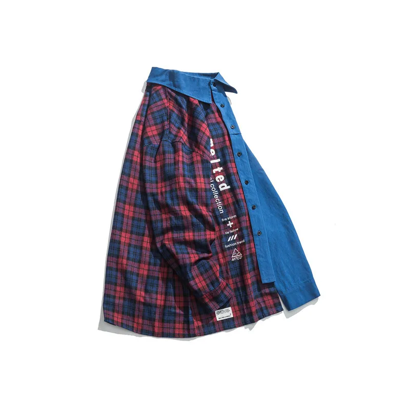 Новинка осени 2020 толстая Мужская рубашка модная Повседневная с принтом в виде