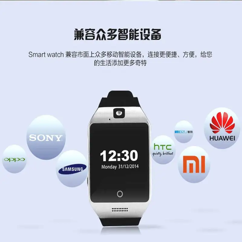 Ssdfly Смарт-часы с камера сенсорным экраном Tf карта Facebook Whatsapp Twitter Bluetooth Smartwatch для