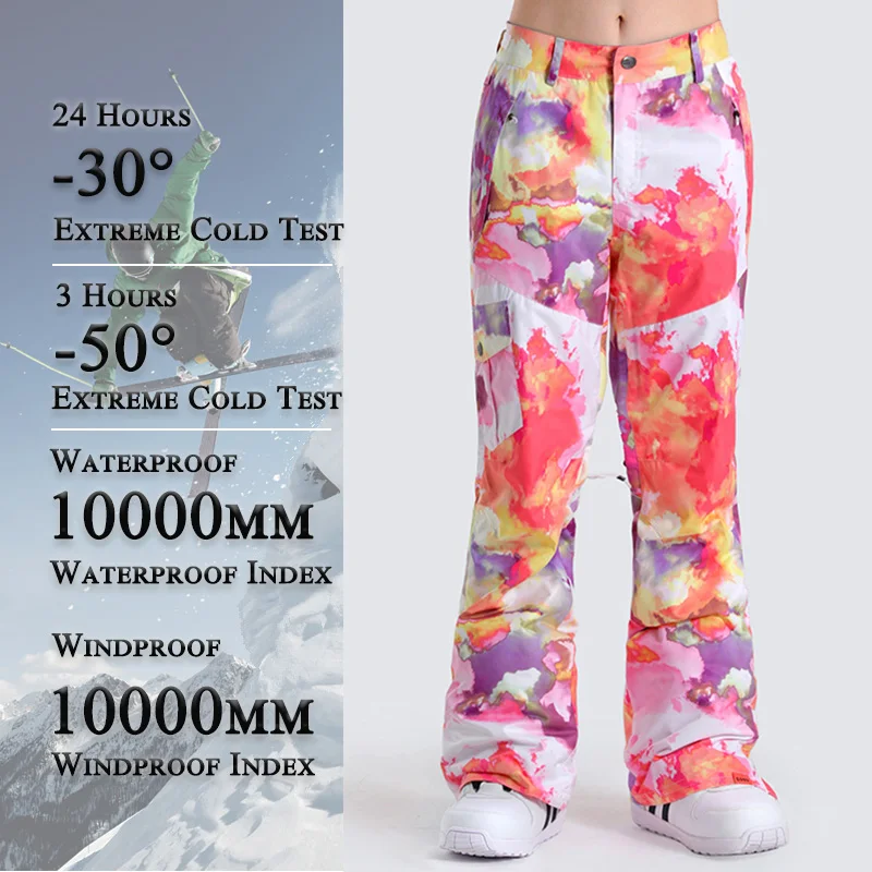 Комбинезон GSOU для сноуборда женские Зимние непромокаемые ветрозащитные дышащие