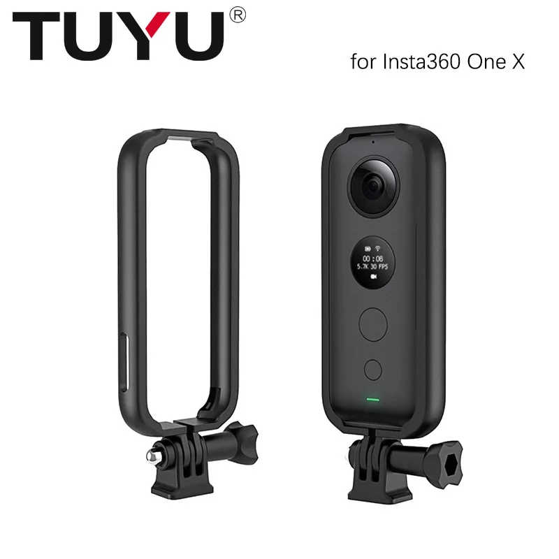 

ABS Protective Frame Protective Housing Shell Case and Adapter Mount with Screw for Insta360 ONE X Camera Accessory