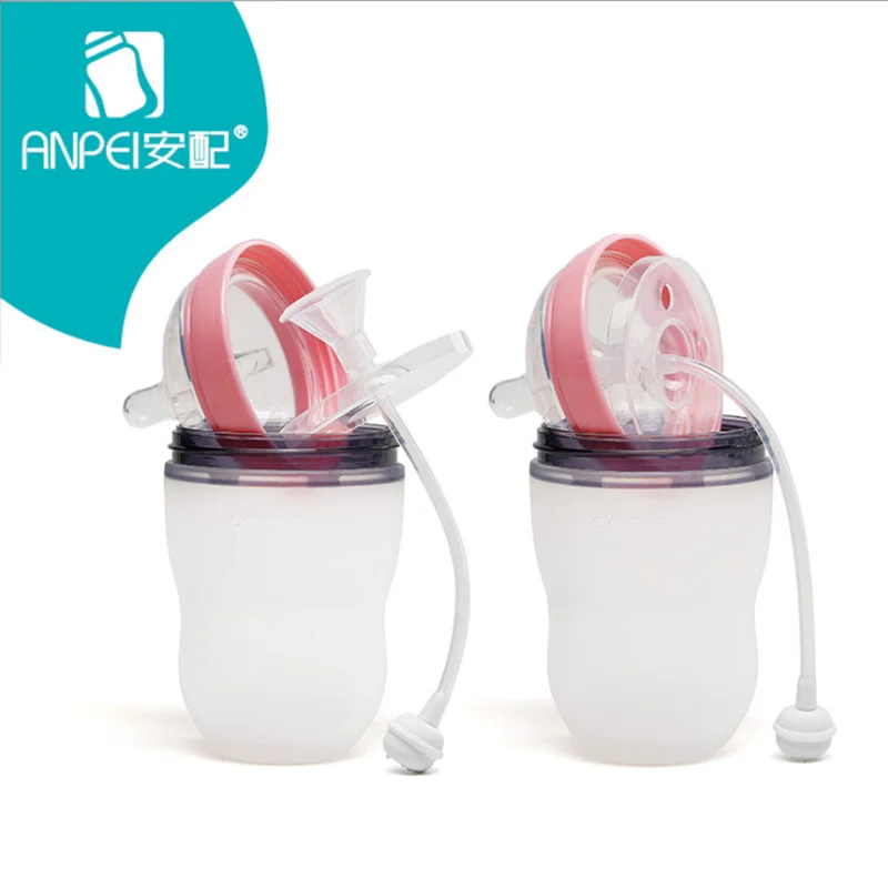 

For COMOTOMO wide-bore feeding bottle silicone nipple handle feeding bottle straw